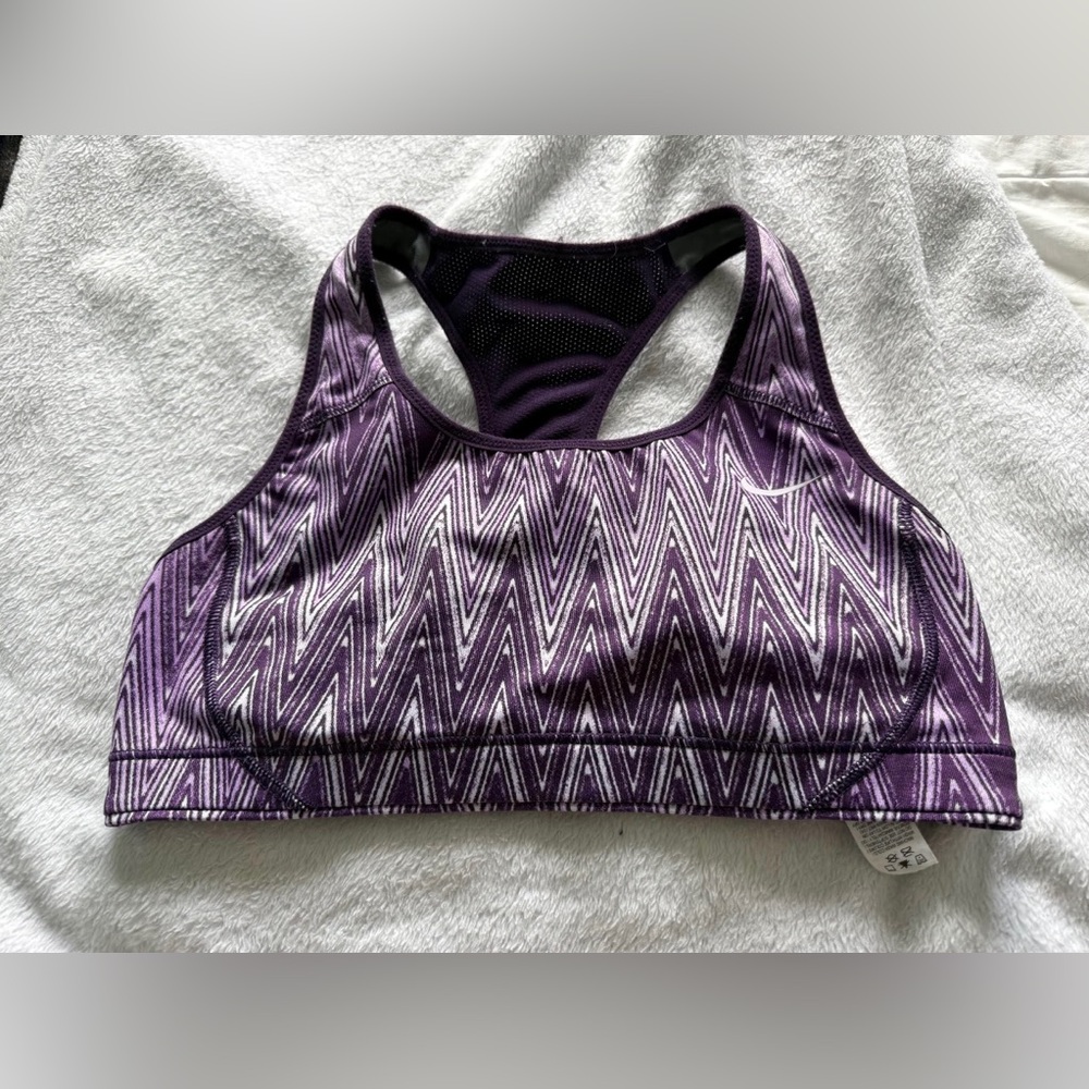 Nike Purple Chevron Racerback Sports Bra
